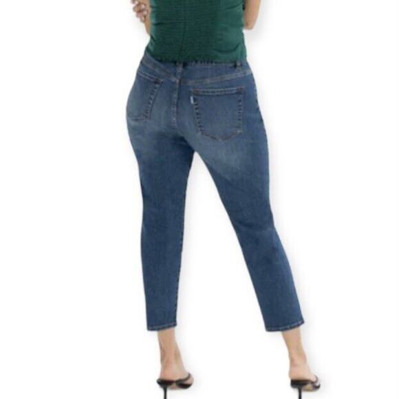 Sene Womens Mom Jeans Size 0 Blue Straight Leg Mid Rise Pants - Picture 3 of 11